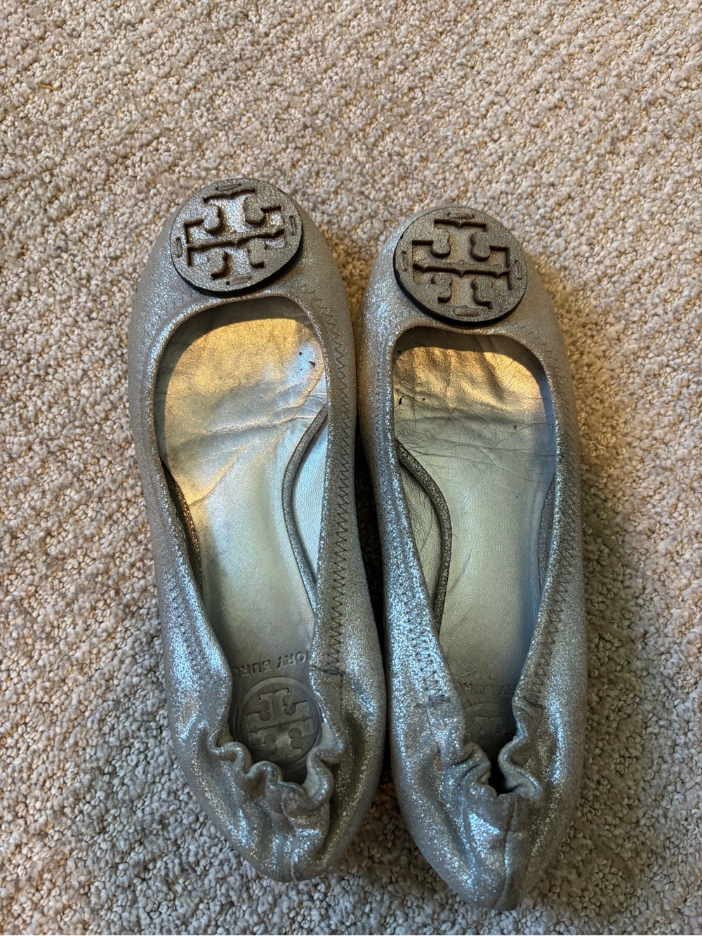 Tory Burch Silver Leather Ballet Flats - Picture 5 of 5